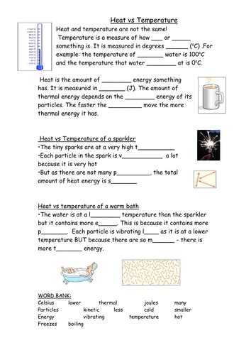 heat and temperature worksheet grade 4 pdf